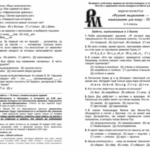 Русский медвежонок, олимпиада по русскому языку, задания прошлых лет, олимпиадные задания, варианты олимпиад, подготовка к олимпиадам