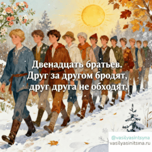 12 братьев. Друг за другом бродят, друг друга не обходят 12 братьев. Друг за другом бродят, друг друга не обходят