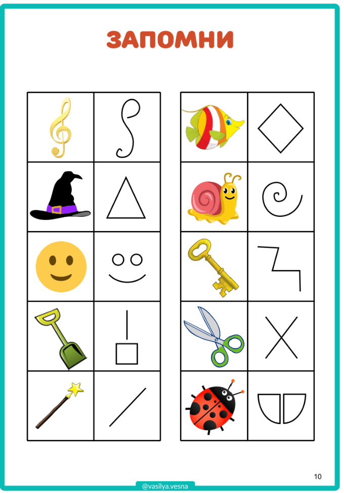 тест пиктограммы с ответами, знаки пиктограммы,, опосредованное внимание,упражнение пиктограммы, развитие памяти