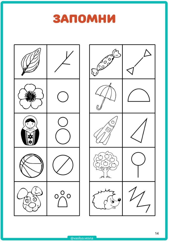 тест пиктограммы с ответами, знаки пиктограммы,, опосредованное внимание,упражнение пиктограммы, развитие памяти