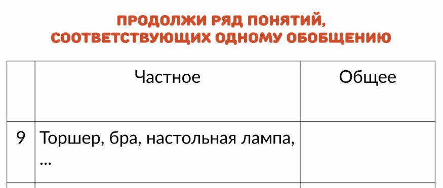 ОПЕРАЦИЯ ОБОБЩЕНИЕ, развитие мышления 3 ряд понятий, обобщение