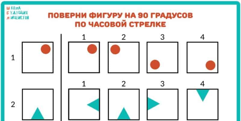 задача на пространственное мышление, поверни фигуру