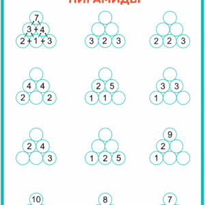 Математические пирамиды на сложение и вычитание чисел